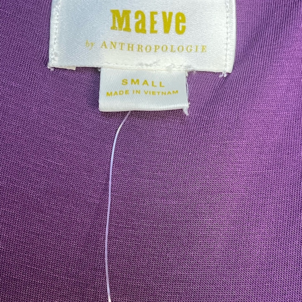 Anthropologie Maeve purple floral v neck tie front dress. - Picture 6 of 7